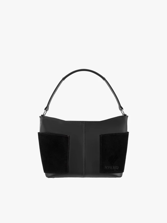 Handtasche aus schwarzem Bonded Leather
