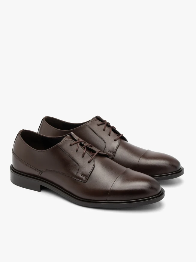 Dunkelbraune Herrenhalbschuhe