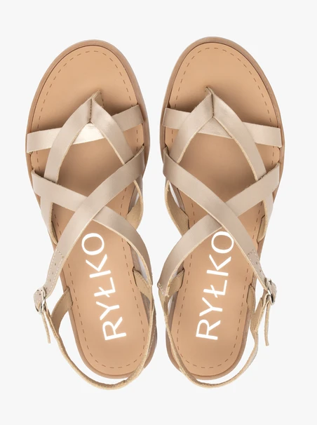 Platin-Flip-Flop-Sandalen