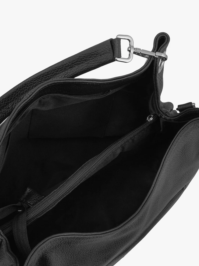 Schwarze Shopper-Tasche aus Leder