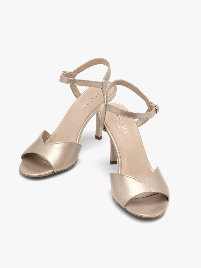 Platinum stiletto sandals
