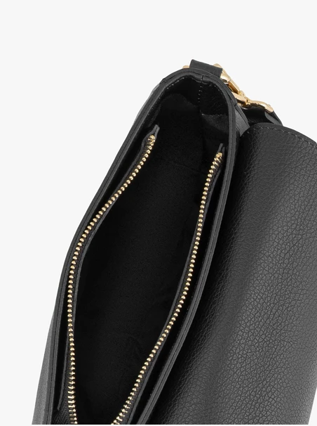 Handtasche aus schwarzem Leder und Velours
