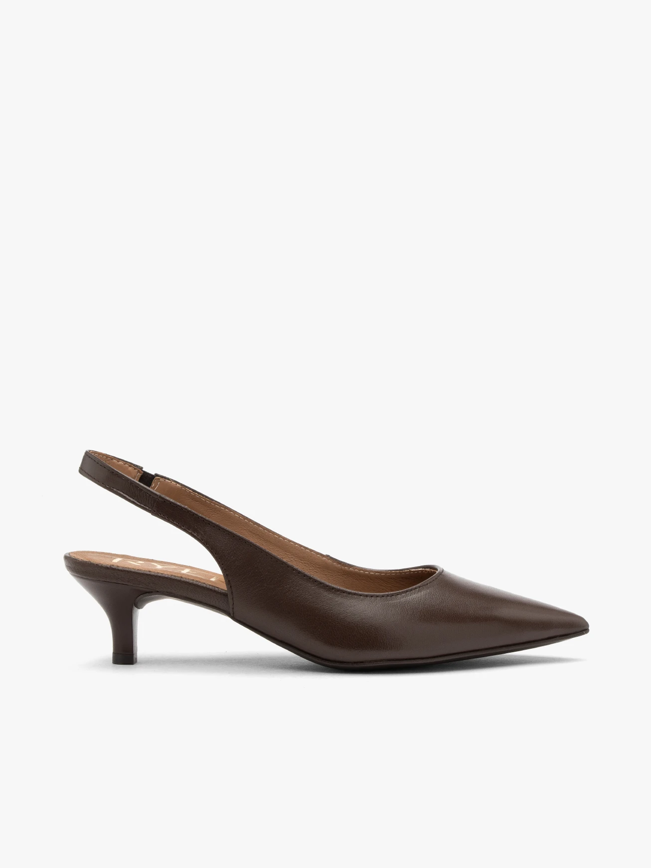 Brązowe czółenka slingback bez pięty - SARAH B4ET6_AT