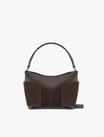 Mittlere Handtasche aus Leder in Schokolade