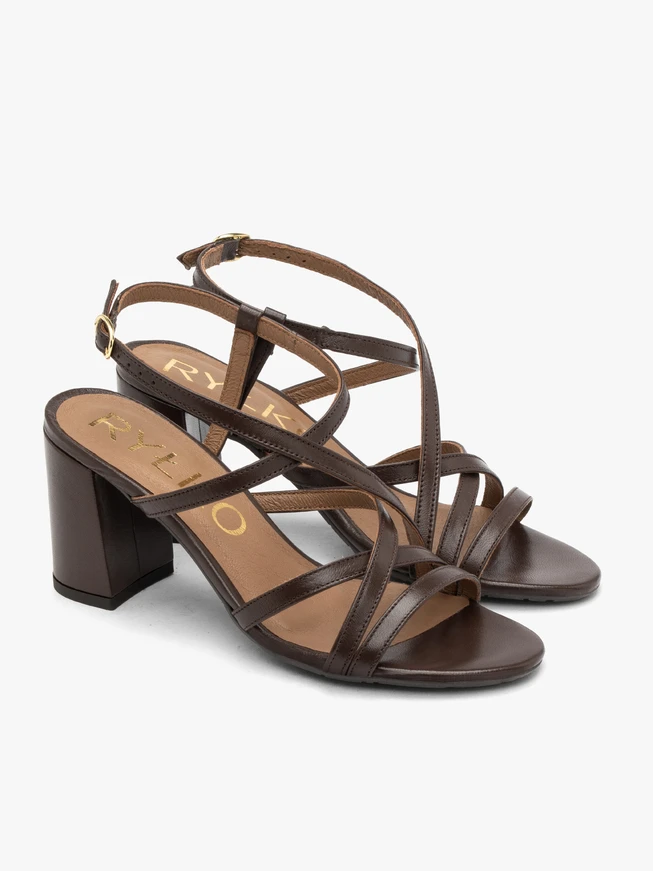 Damen-Sandalen mit Schokoladen-Absatz