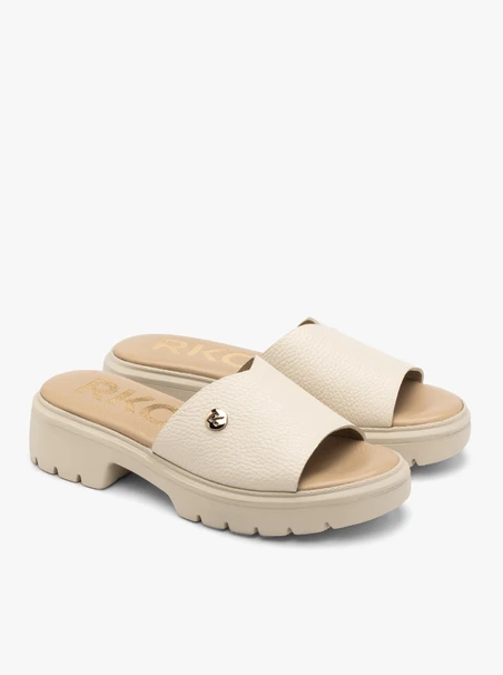 Cremefarbene Plateau-Flip-Flops für Frauen