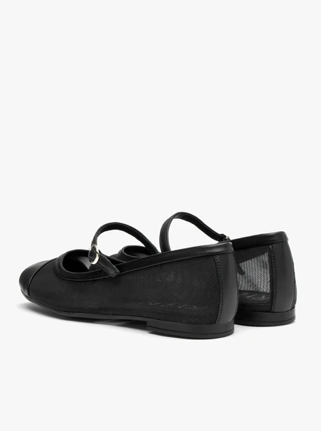 Schwarze Netzballerinas für Frauen