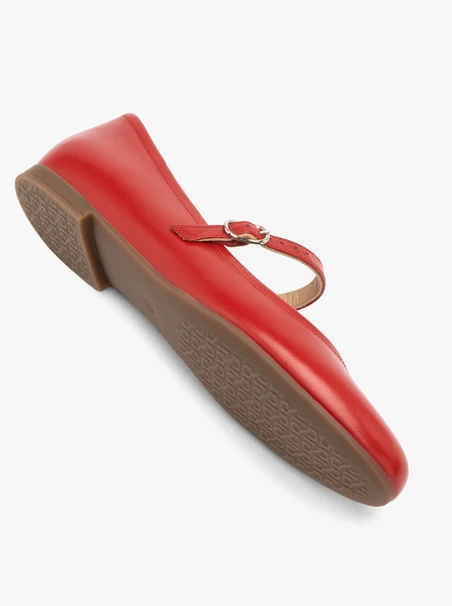 Rote Damen Ballerinas mit Riemen