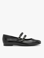 Schwarze Ballerinas mit zwei Riemen