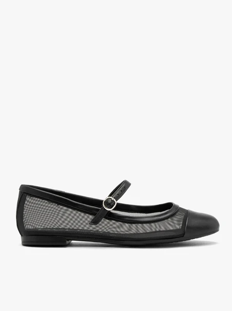 Schwarze Netzballerinas für Frauen