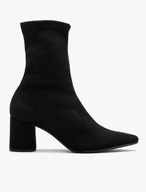 Stretch pointed-toe heeled ankle boots