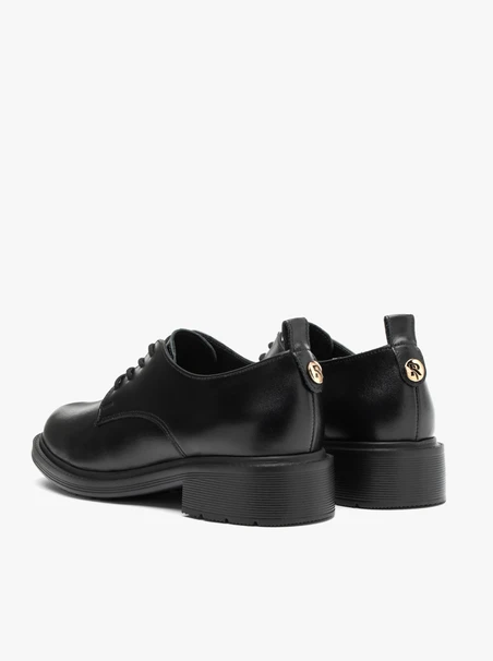 Schwarze Halbschuhe für Frauen mit leichtem Boden