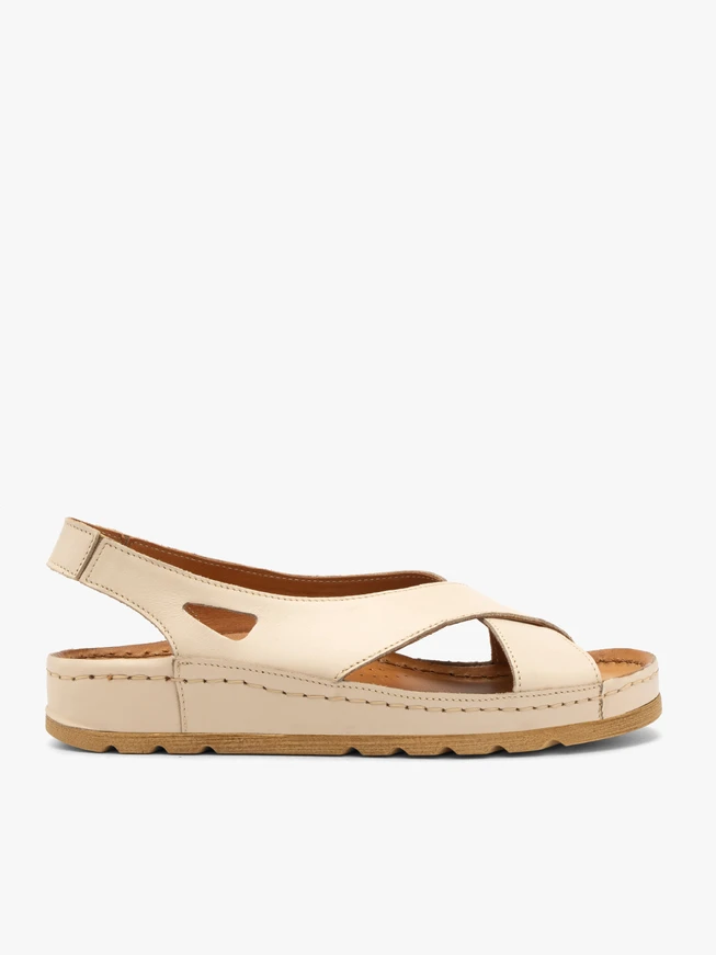 Cream women’s thick-sole sandals