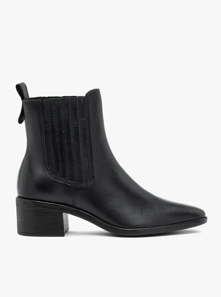 Schwarze Stiletto-Absätze aus Leder