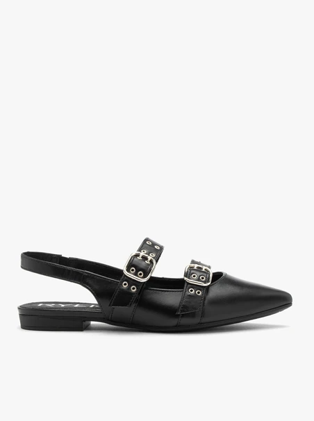 Schwarze absatzlose Ballerinas
