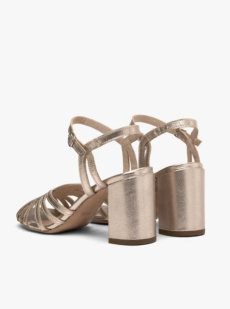 Stiletto-Sandalen aus Platin für Frauen