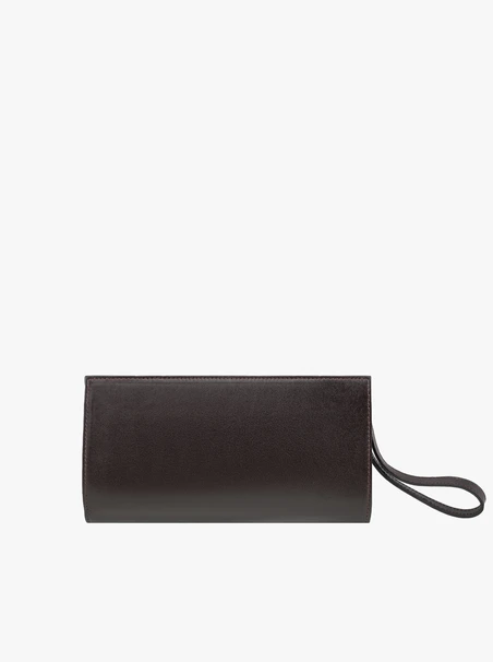 Dunkelbraune Ketten-Clutch-Tasche