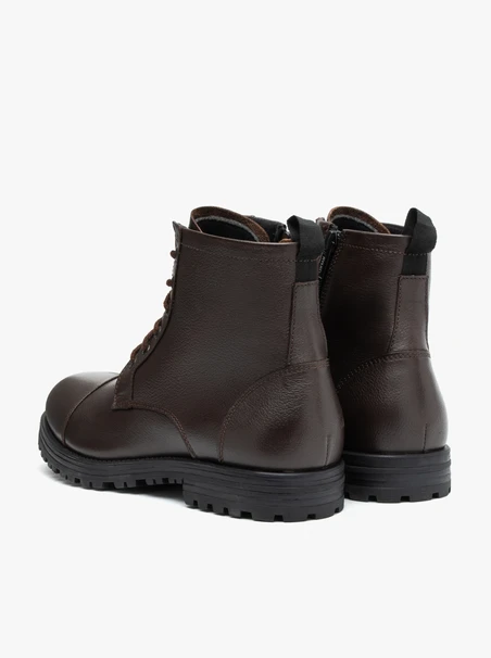 Dunkelbraune Vollnarbenlederstiefel