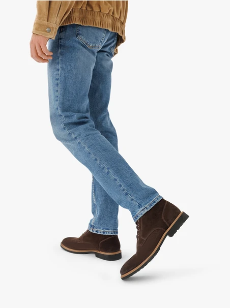 Dunkelbraune Velourslederstiefel