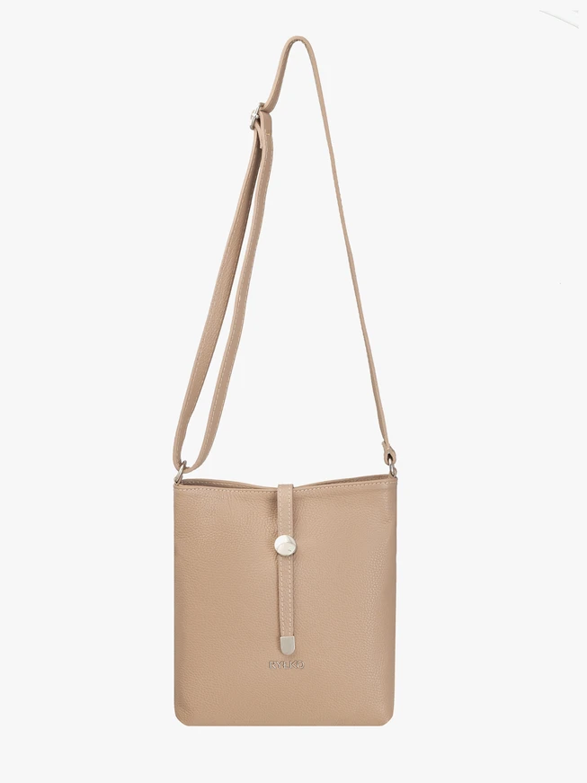 Beige crossbody with decorative clasp