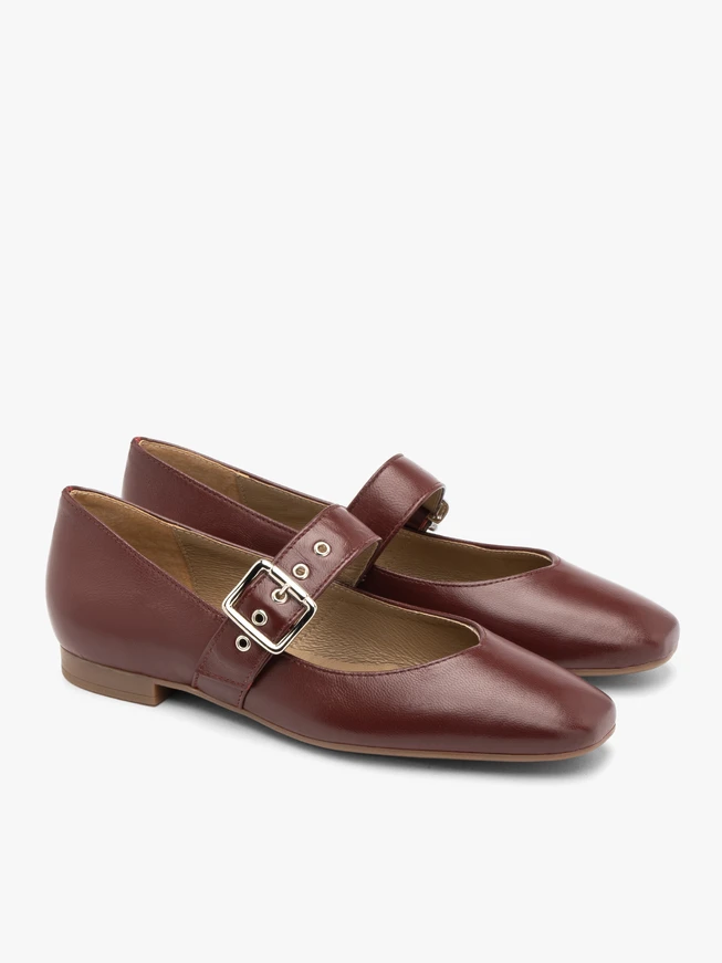 Kastanienbraune Ballerinas für Damen