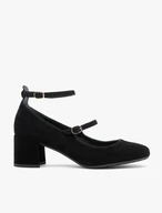 Schwarze Velours-Pumps