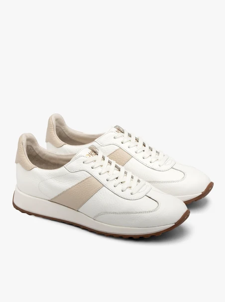 White and beige sporty women’s shoes