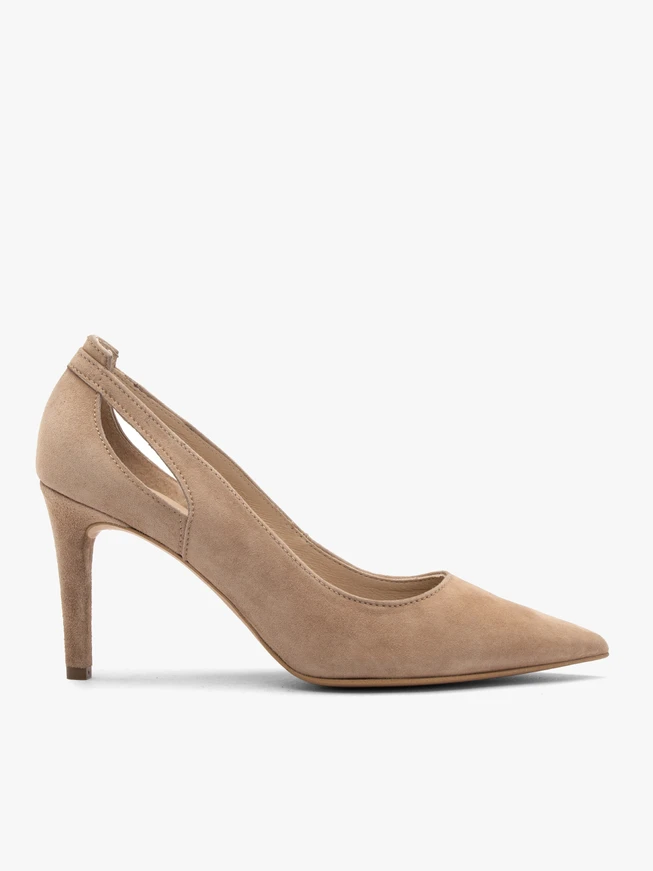 Beigefarbene Stiletto-Pumps
