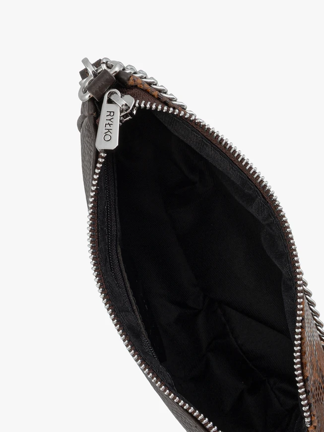 Braune Handtasche mit Schlangenhautmuster für Frauen