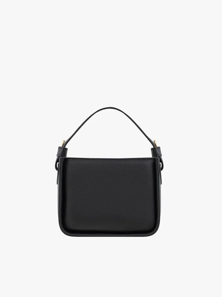 Small black leather handbag