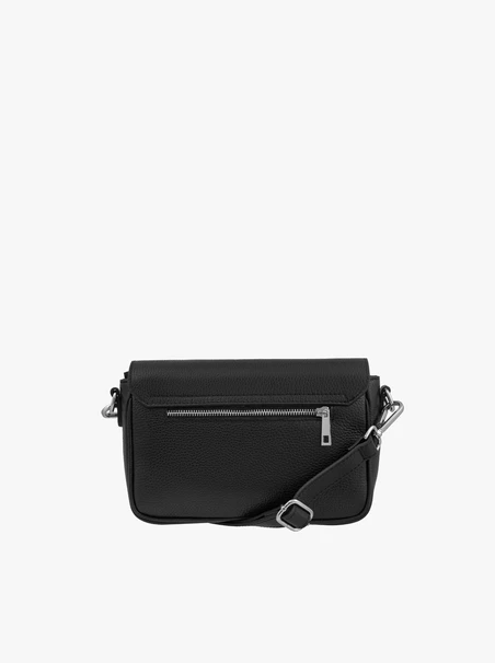 Schwarze klassische Handtasche aus Leder und Velours