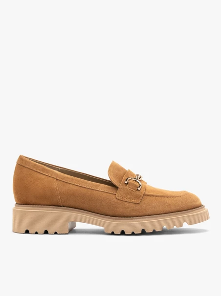 Ginger loafers with copper ornament