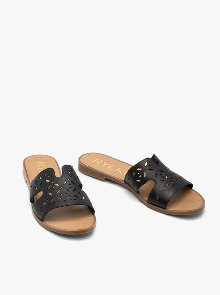 Schwarze Damen-Flip-Flops mit Ausschnitt