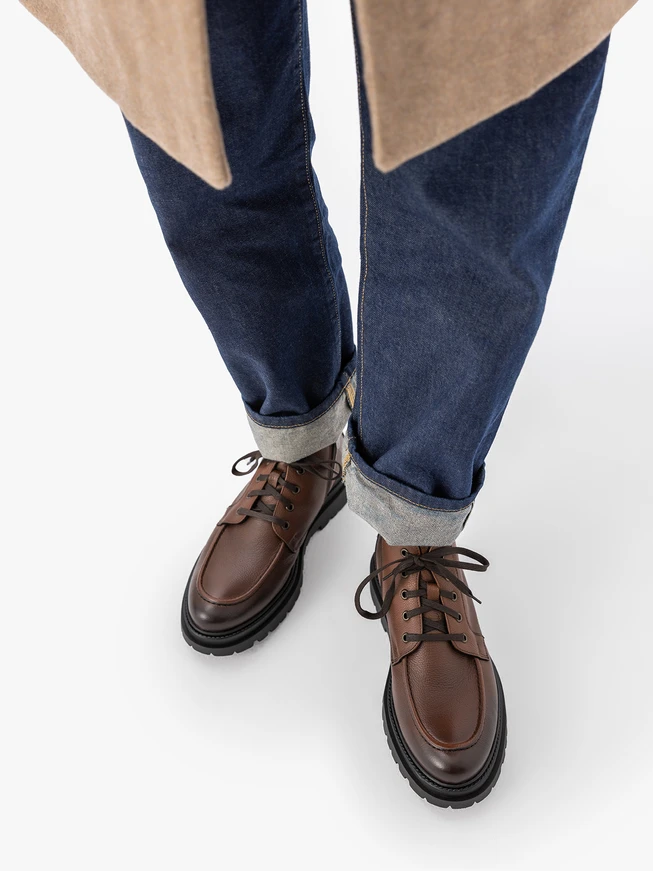 Braune Vollnarbenlederstiefel