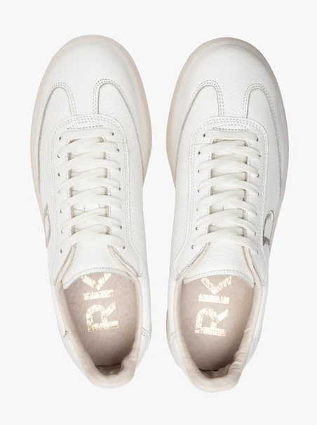 White sporty shoes with decorative embroidery