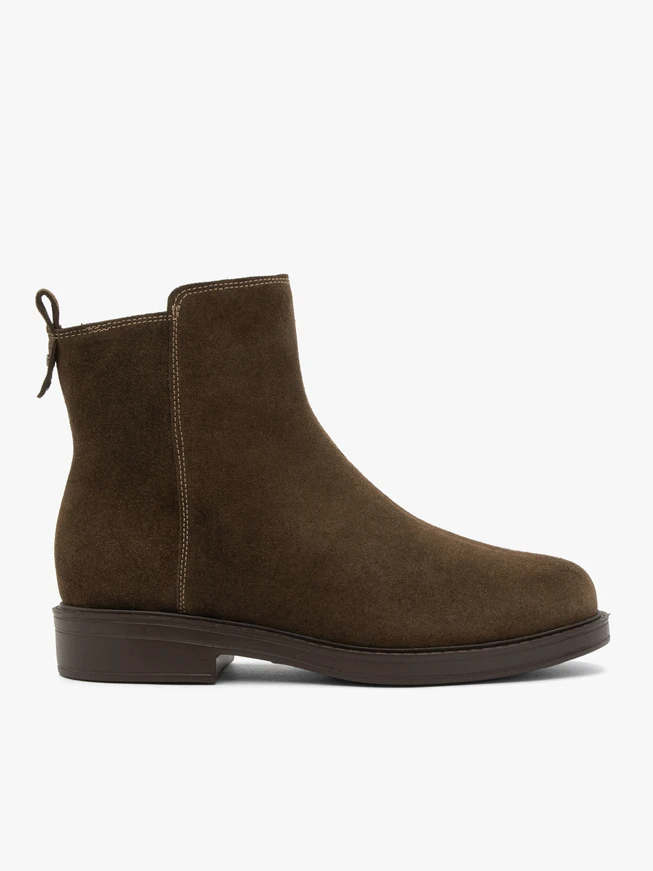 Grüne Velourslederstiefel