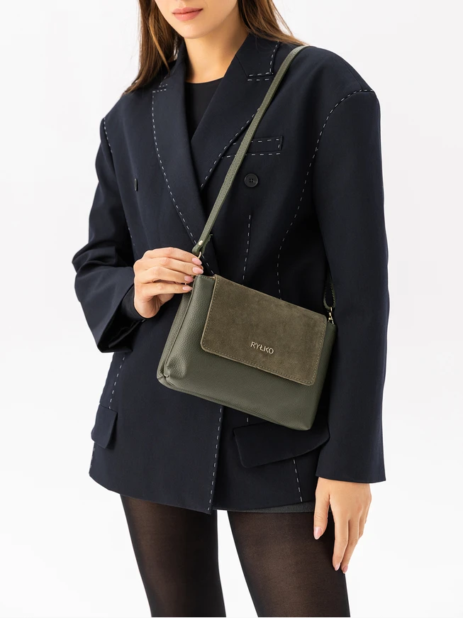 Kleine Handtasche in Olive