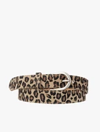 Velvet leopard-print belt