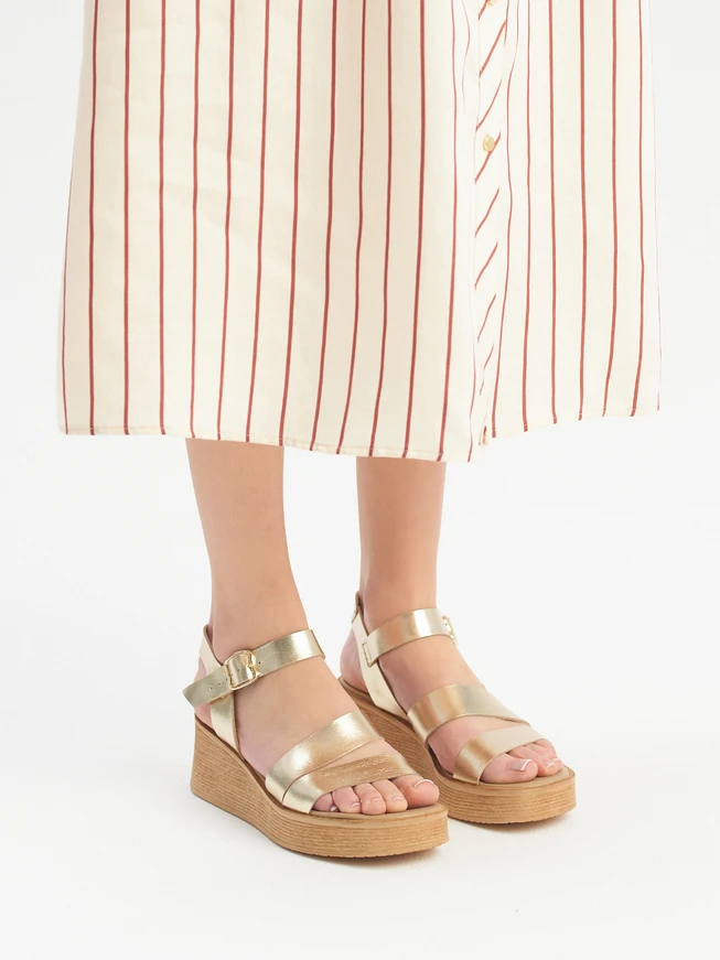 Damen-Sandalen mit Platin-Absatz