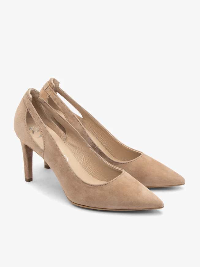 Beigefarbene Stiletto-Pumps