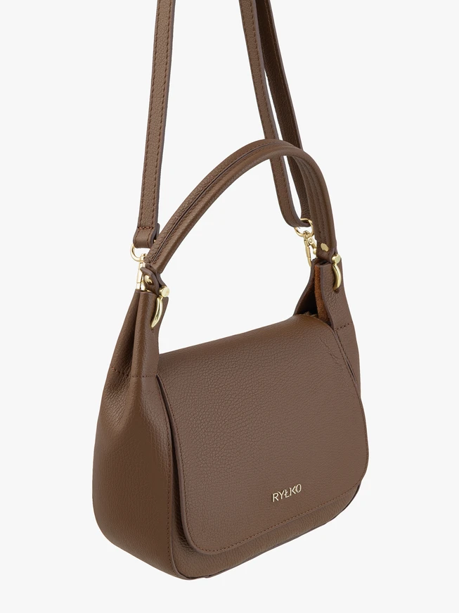 Hellbraune elegante Lederhandtasche