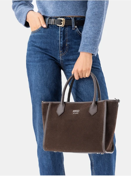 Chocolate women's large elegant handbag