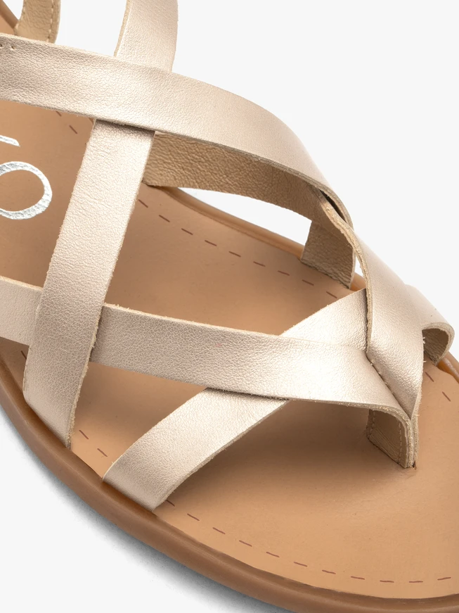 Platin-Flip-Flop-Sandalen