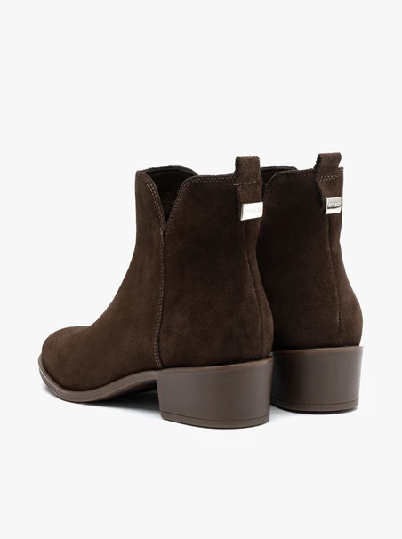 Chocolate suede ankle boots