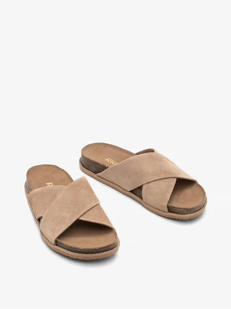 Flache Damen-Flip-Flops in Beige