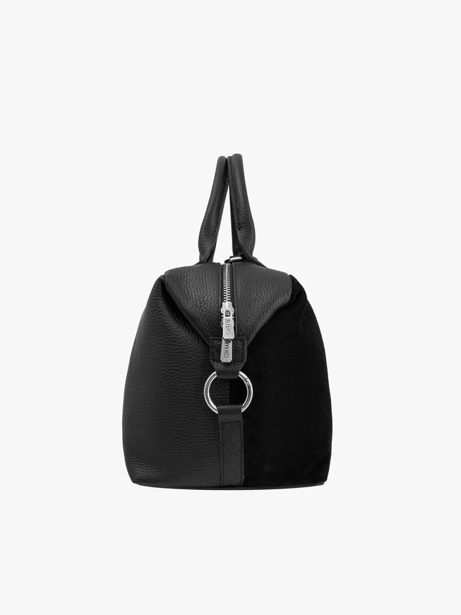 Schwarzer Leder Shopper