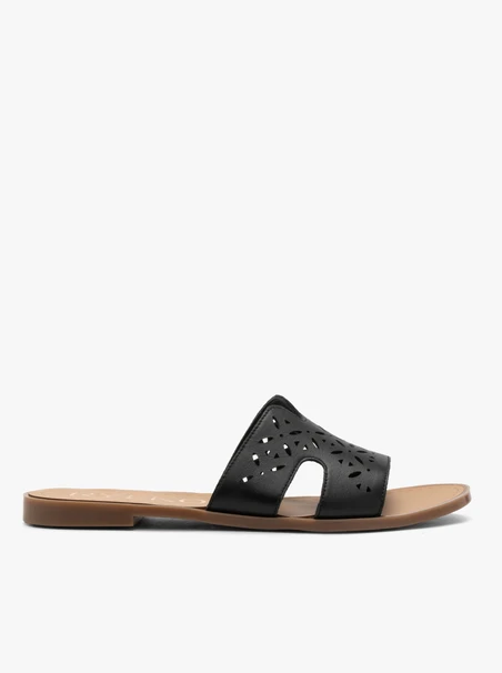 Schwarze Damen-Flip-Flops mit Ausschnitt