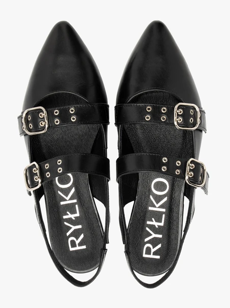 Schwarze absatzlose Ballerinas