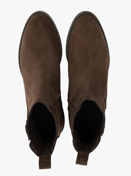 Braune Slingbacks aus isoliertem Veloursleder