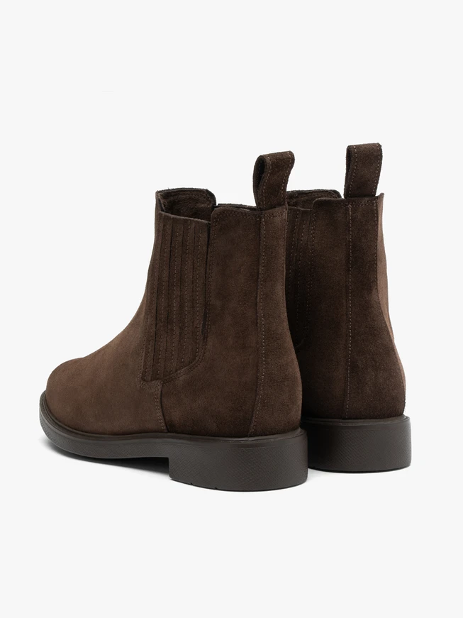Dark brown suede Chelsea boots